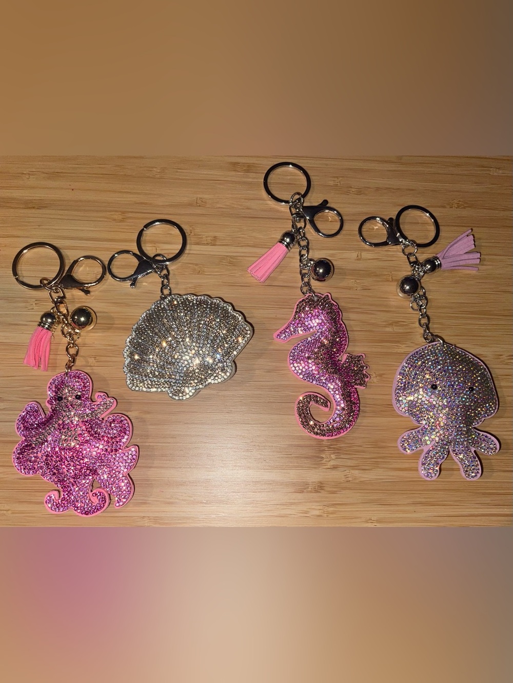 Ocean Mermaid Life Rhinestone Keychain, Bag charm
